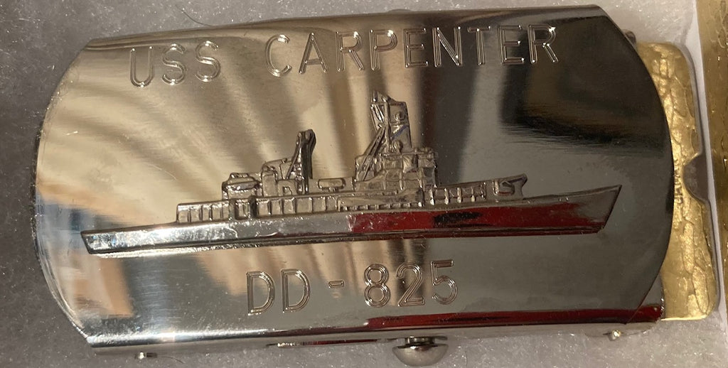 Vintage Metal Belt Buckle, U.S.S. Carpenter DD-825, Destroyer,