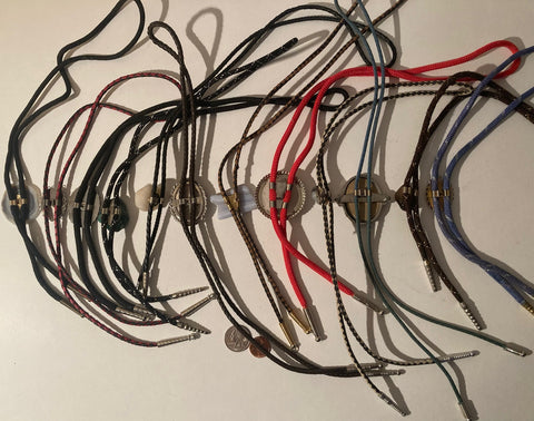 Vintage Lot of 12 Metal Bolo Ties, Nice Stone Designs, Quality, Heavy Duty, Made in USA, Country & Western, Cowboy, Western Wear, Horse, Apparel, Accessory, Tie, Nice Quality Fashion, Wholesale, Shipping in the U.S.