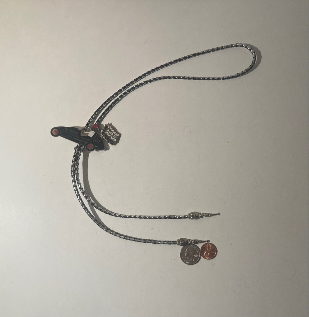 Vintage 2001 Metal Bolo Tie, Shriner's Hospital, Al Bahr, San Diego, Shriners Race To Help Kids, RG Awards, Fresno, California, The People That Do The Best Work For Kids, Nice Western Design, 2 1/4" x 1 3/4", Quality, Heavy Duty,