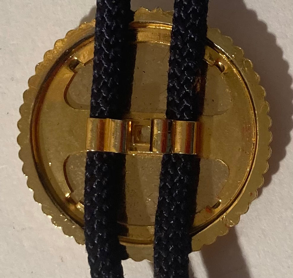 Vintage Metal Bolo Tie, Brass, Horse Head, Nice Western Design, 1 1/2" x 1 1/2", Quality, Heavy Duty, Made in USA, Country & Western, Cowboy, Western Wear, Horse, Apparel, Accessory, Tie, Nice Quality Fashion,