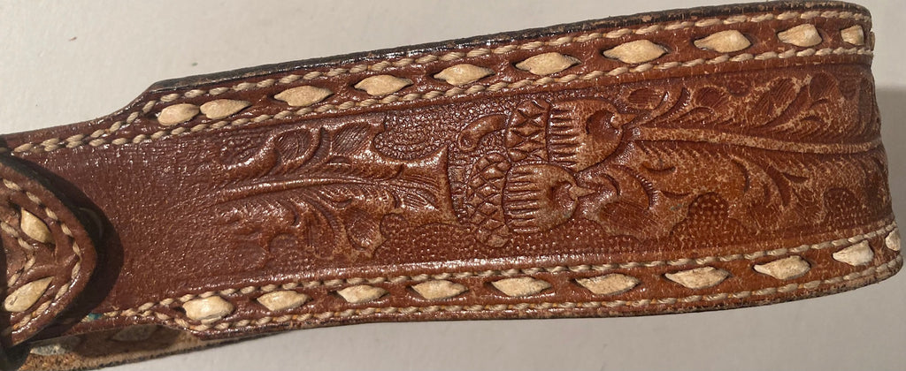 Vintage Leather Heavy Duty Belt, Black, Hand Finished Saddle Leather, Hand Tooled, Size 40 to 44, Country and Western, Western Attire, Hand Tooled, Nice Heavy Duty Quality Feel,