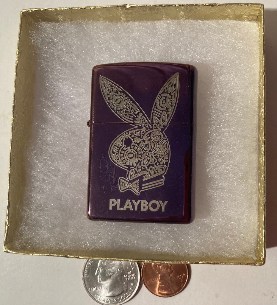 Vintage Metal Zippo Lighter, Playboy Bunny, Hot Girl, Zippo