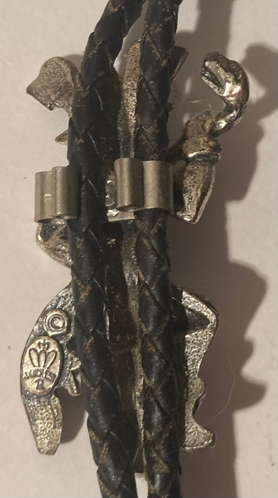 Vintage Metal Bolo Tie, Silver, Man with Snake, Nice Western Design, 2" x 1", Quality, Heavy Duty, Made in USA, Country & Western, Cowboy, Western Wear, Horse, Apparel, Accessory, Tie, Nice Quality Fashion