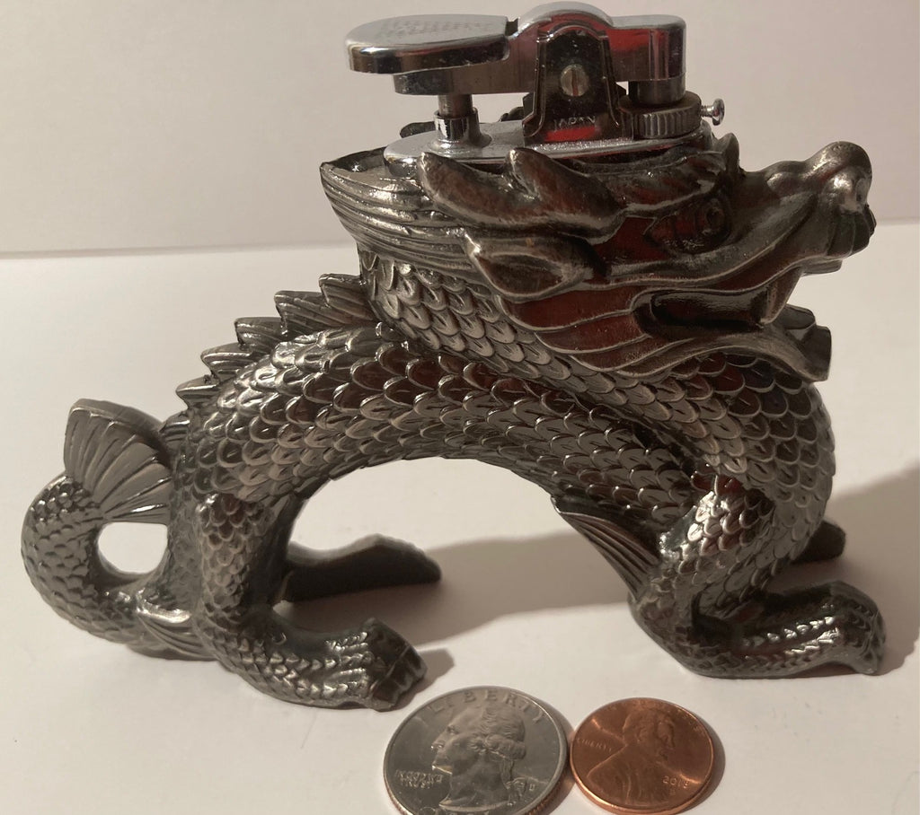 Vintage Metal Dragon, Table Lighter, Comoy's Of London, 5" x 3 1/2", Heavy Duty, Quality, Fun, Cool