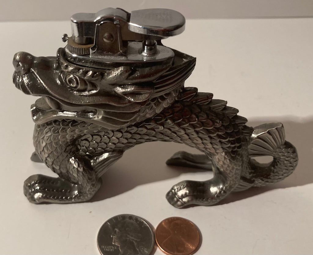 Vintage Metal Dragon, Table Lighter, Comoy's Of London, 5" x 3 1/2", Heavy Duty, Quality, Fun, Cool