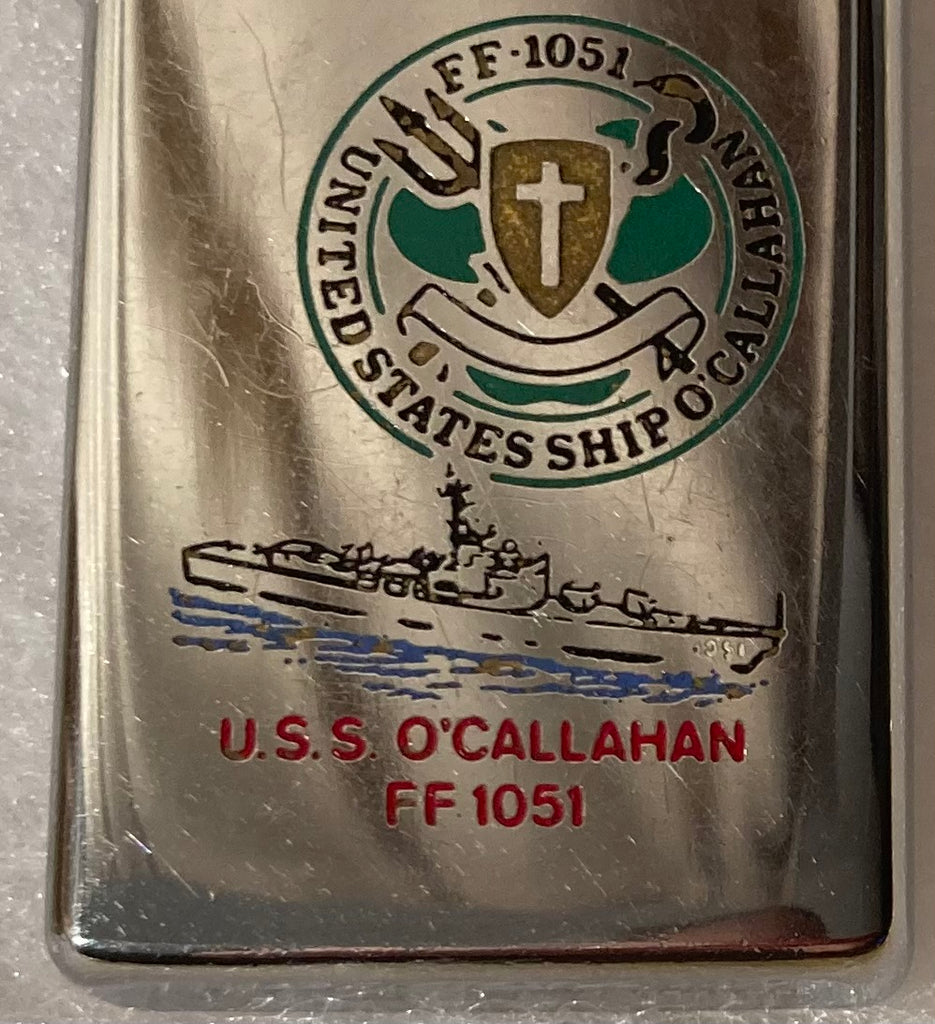 Vintage Metal Zippo, Slim, U.S.S. O'Callahan FF-1051,