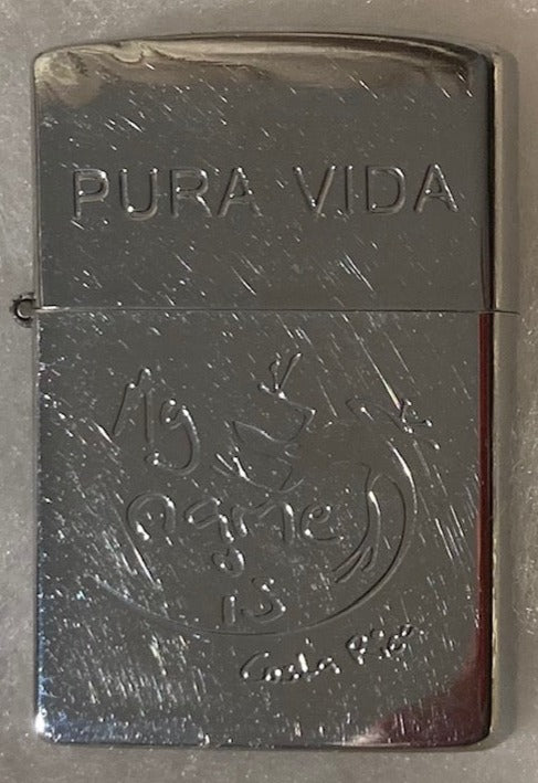 Metal Zippo Lighter, Etched, Pura Vida