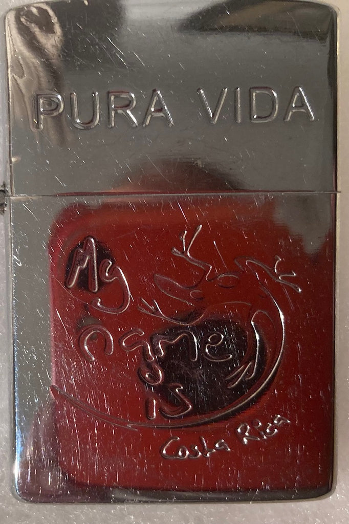 Metal Zippo Lighter, Etched, Pura Vida