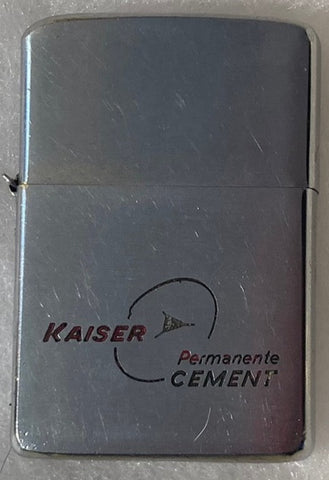 Vintage Metal Zippo, Kaiser Permanente Cement,