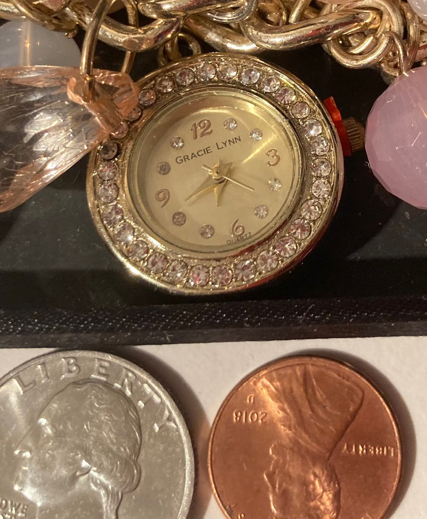 Vintage Metal Gracie Lynn Watch, Time Piece, Clock, Wrist Watch, Fashion, Accessory, Quality, Nice