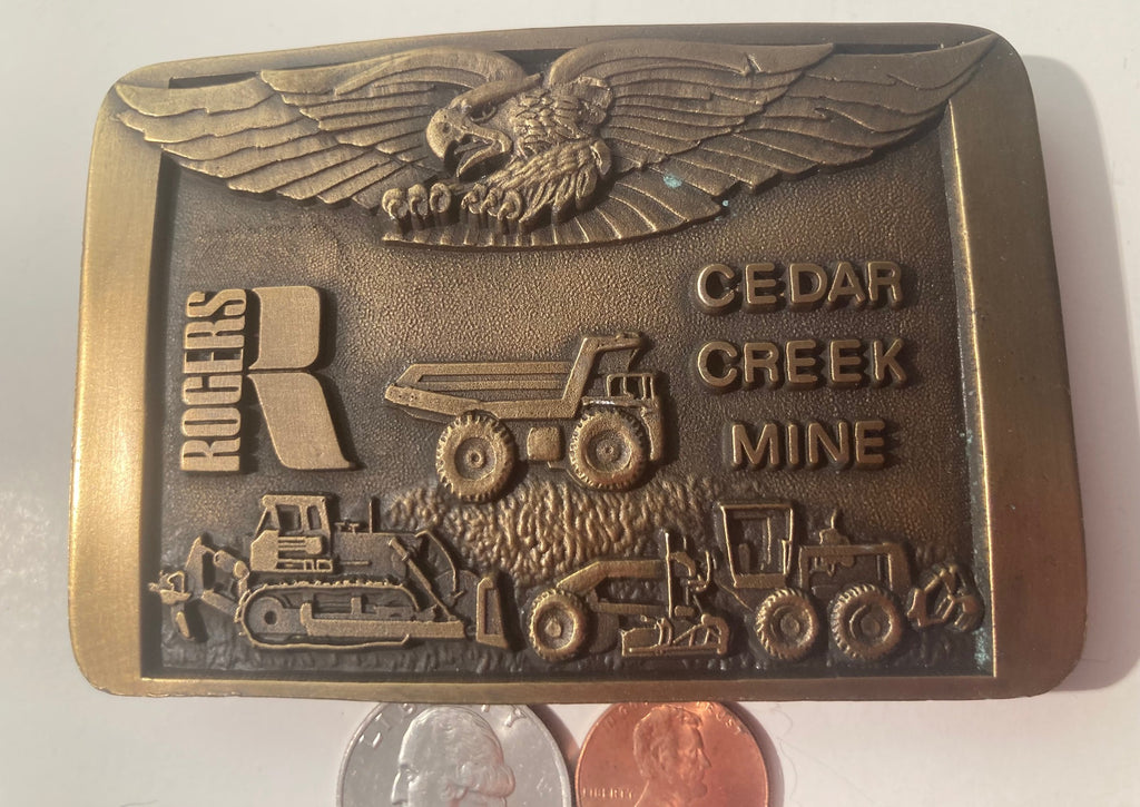 Vintage Metal Belt Buckle, Brass, Ralph Rogers & Company