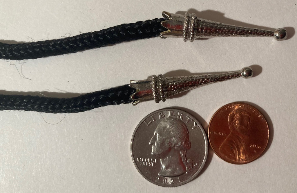 Vintage Metal Bolo Tie, Silver, Nice Cowboy Boot Design, 2 1/4" x 2", Nice Western Design, Quality, Heavy Duty, Made in USA, Country & Western, Cowboy, Western Wear, Horse, Apparel, Accessory, Tie, Nice Quality Fashion