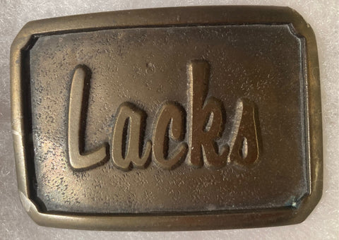 Vintage Metal Belt Buckle, Brass, Lacks, Wyoming Studio,  2 3/4" x 1 3/4", Heavy Duty, Made in USA, Quality, Name, Country & Western, Western Wear, For Belts, Fashion, Shelf Display, Fun, Nice.