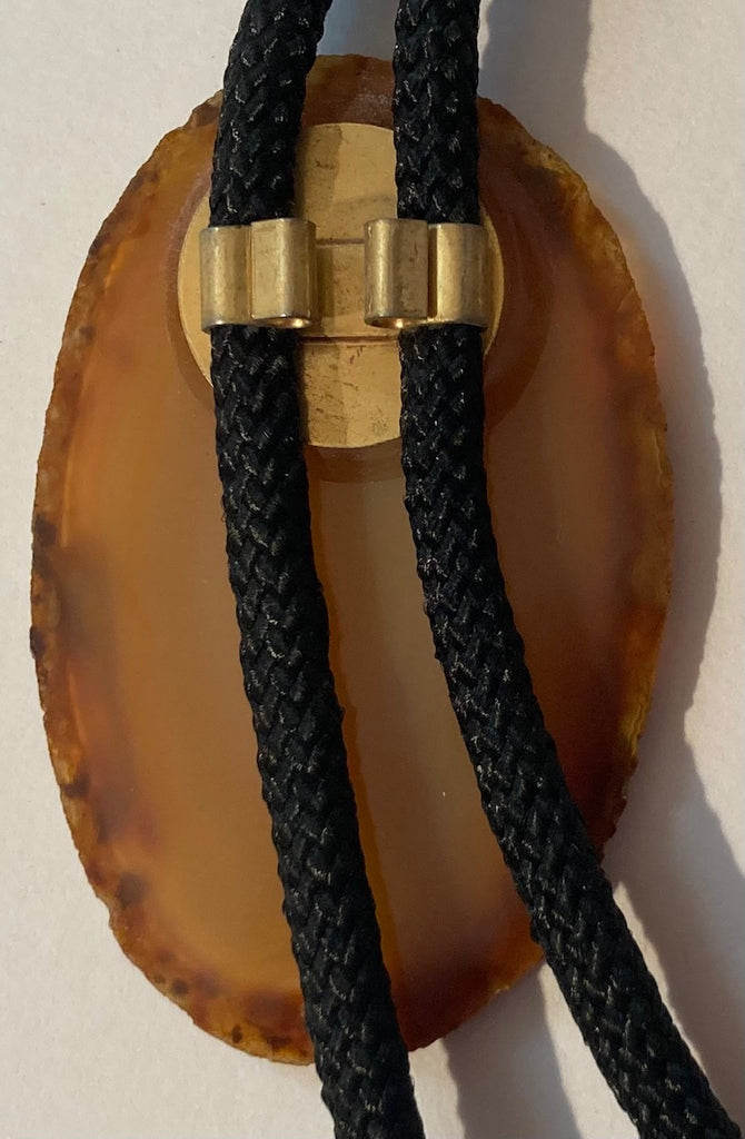 Vintage Metal Bolo Tie, Nice Stone Design, 2 1/4" x 1 1/2", Nice Western Design, Quality, Heavy Duty, Made in USA, Country & Western, Cowboy, Western Wear, Horse, Apparel, Accessory, Tie, Nice Quality Fashion,