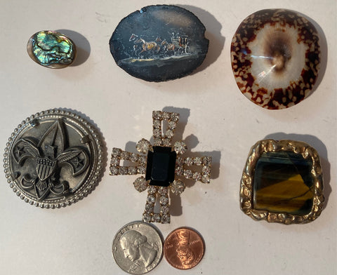 Vintage Lot of 6 Metal Bolo Ties, Nice Designs, Abalone, Shell, Crystals, Quality, Heavy Duty, Made in USA, Country & Western, Cowboy, Western Wear, Horse, Apparel, Accessory, Tie, Nice Quality Fashion, Wholesale