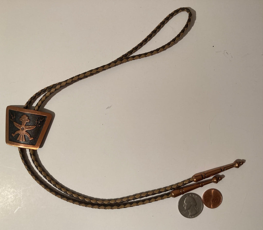 Vintage Metal Bolo Tie, Copper, Native Design, Nice Western Design, Quality, Heavy Duty, Made in USA, Country & Western, Cowboy, Western Wear, Horse, Apparel, Accessory, Tie, Nice Quality Fashion