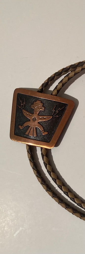 Vintage Metal Bolo Tie, Copper, Native Design, Nice Western Design, Quality, Heavy Duty, Made in USA, Country & Western, Cowboy, Western Wear, Horse, Apparel, Accessory, Tie, Nice Quality Fashion