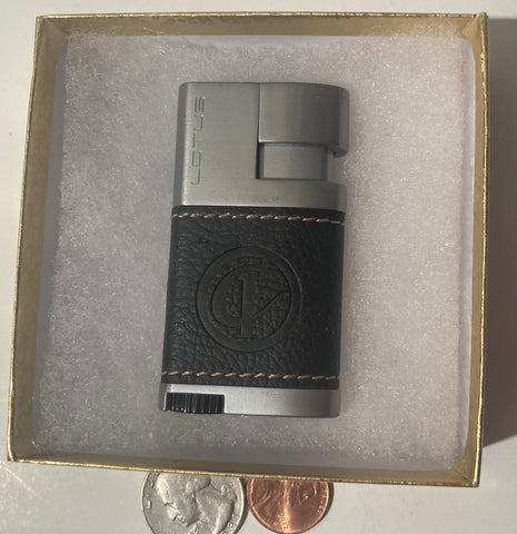 Vintage Metal Lighter, Lotus Cigar Lighter, Black Leather Grip, Nice Design, Heavy Duty, Cigarettes, Cigars, Smoking, More
