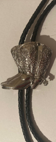 Vintage Metal Bolo Tie, Silver Cowboy Boots, Heavy, Nice Western Design, Quality, Heavy Duty, Made in USA, Country & Western, Cowboy, Western Wear, Horse, Apparel, Accessory, Tie, Nice Quality Fashion