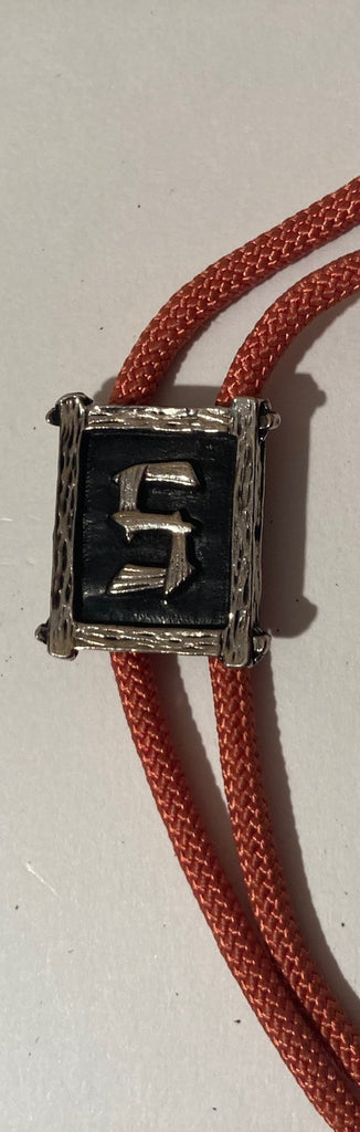 Vintage Metal Bolo Tie, Silver With Letter S, Initial S Design, Nice Western Design, Quality, Heavy Duty, Made in USA, Country & Western, Cowboy, Western Wear, Horse, Apparel, Accessory, Tie, Nice Quality Fashion,