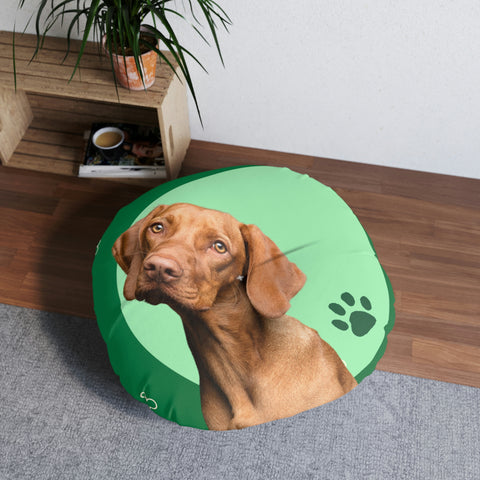 Vizsla Dog POD Tufted Floor Pillow, Round