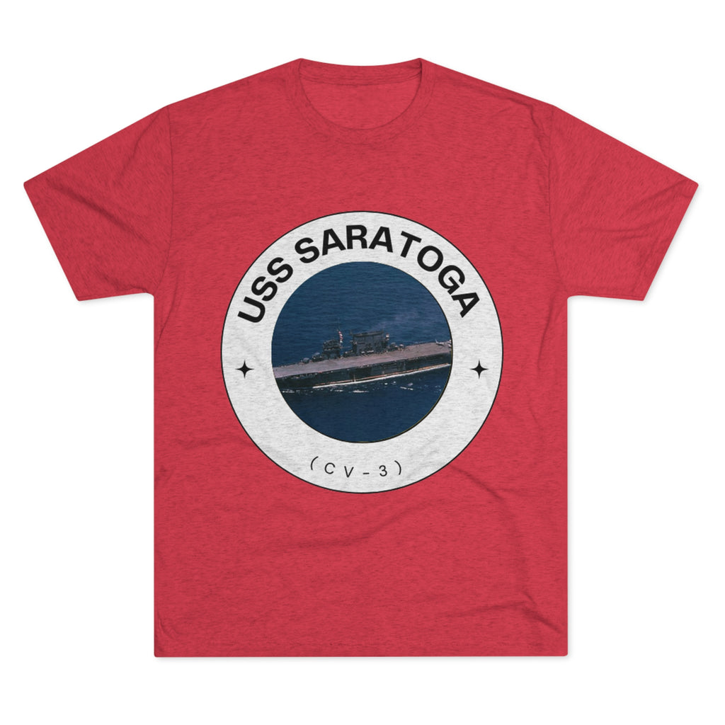 USS Saratoga (CV-3) United States Ships POD Unisex Tri-Blend Crew Tee