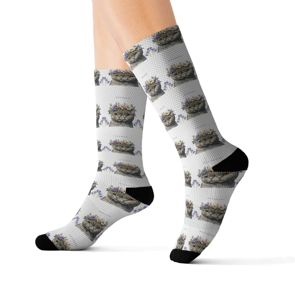 Meow Cat POD Sublimation Socks