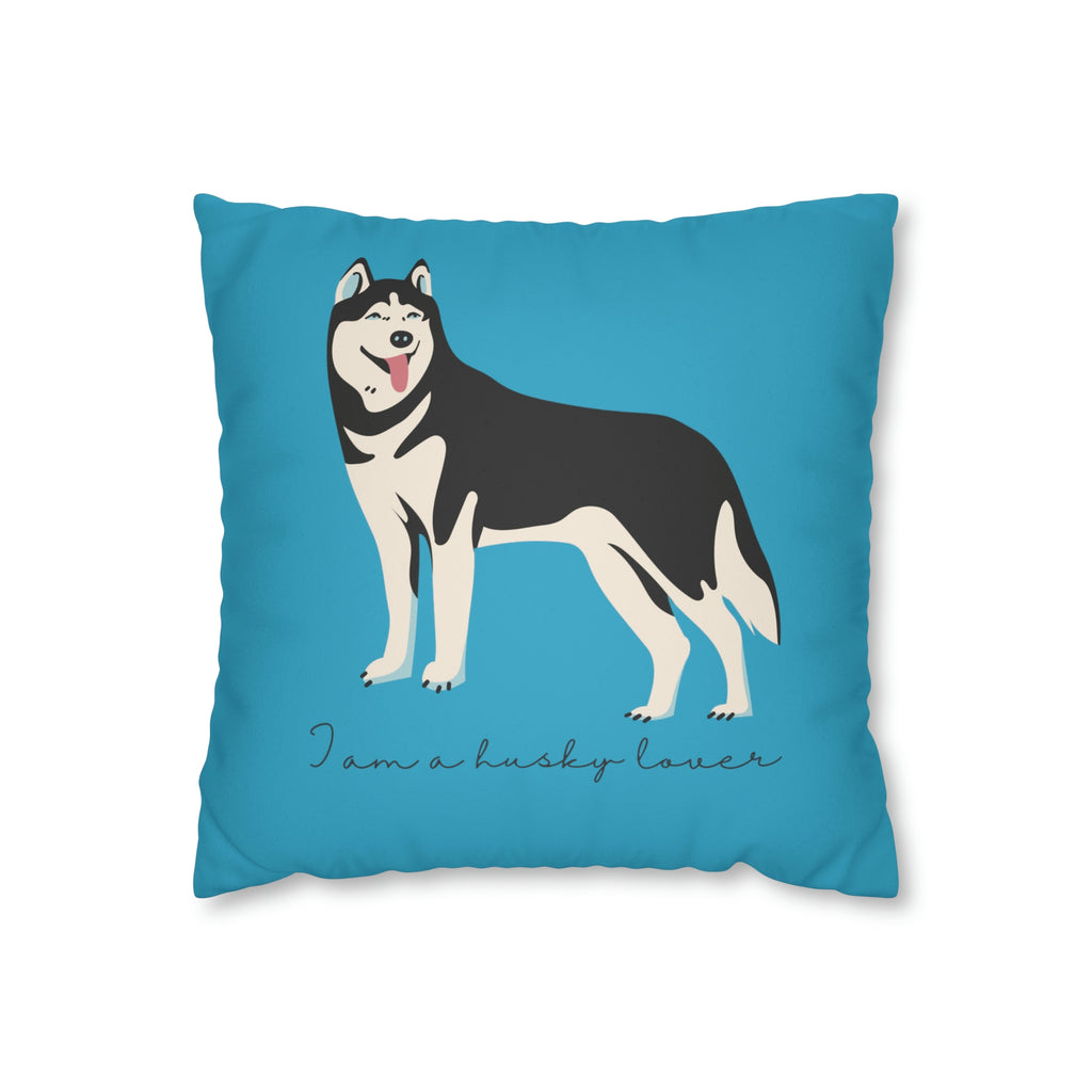 I love my Husky Dog POD I love my Corgis Dog POD Faux Suede Square Pillow Case