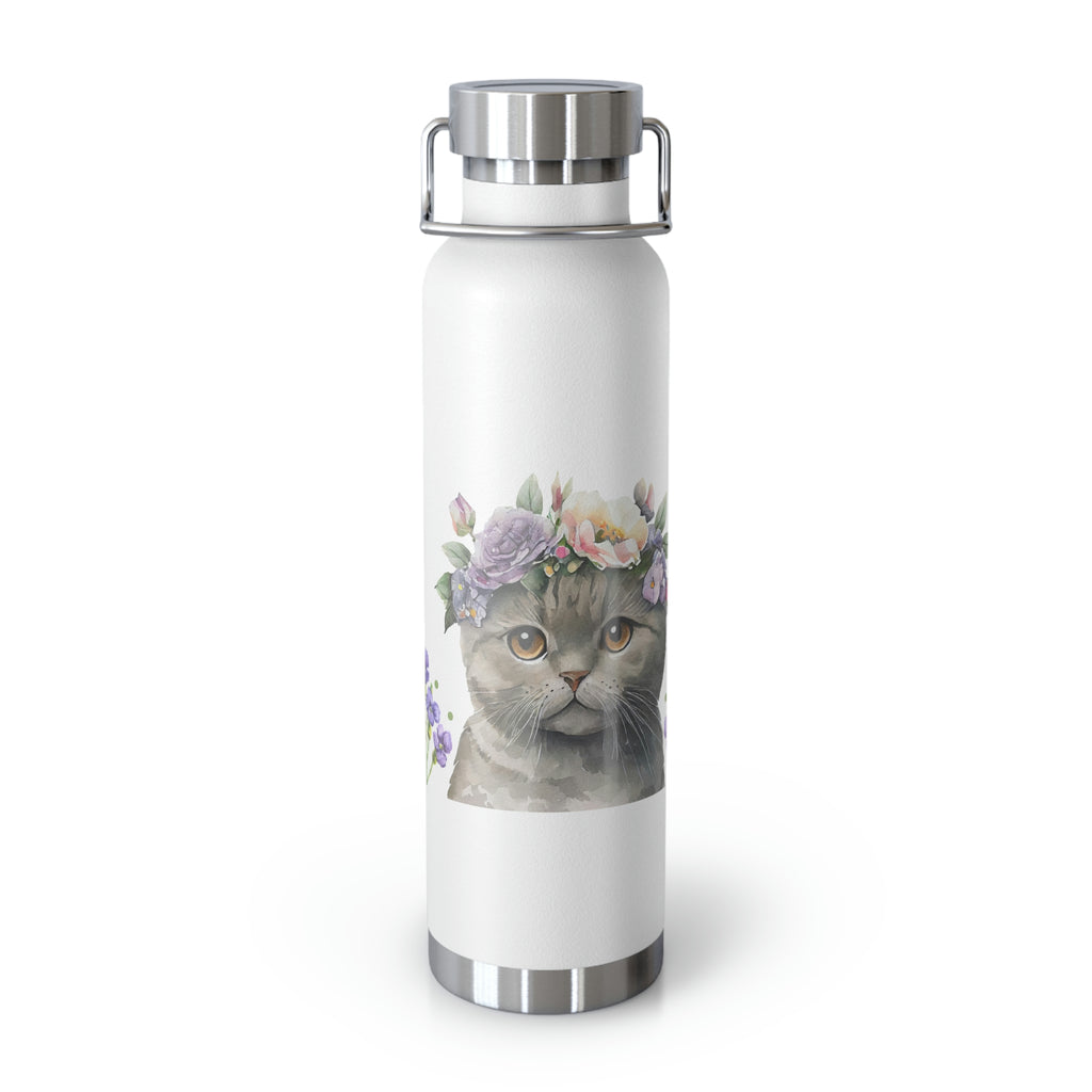 Meow Cat POD Copper Vacuum Insulated Bottle, 22oz