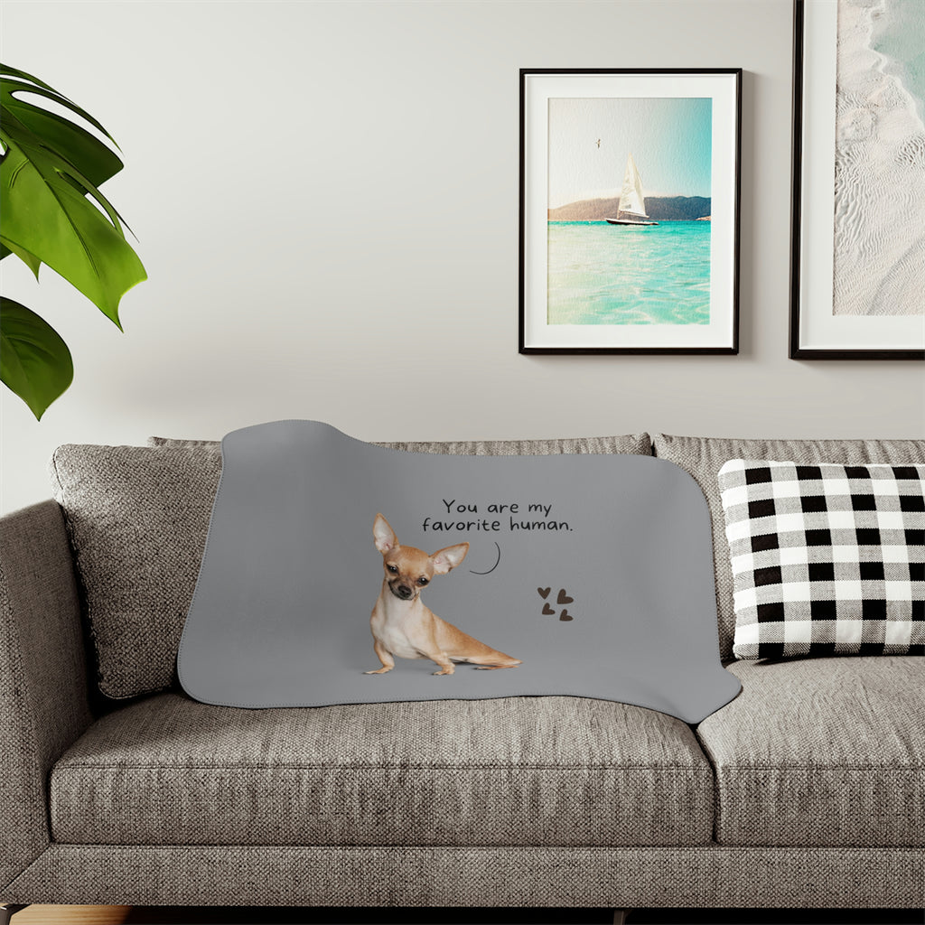 You are My Favorite Human Dog Chihuahua POD Sherpa Blanket, Two Colors