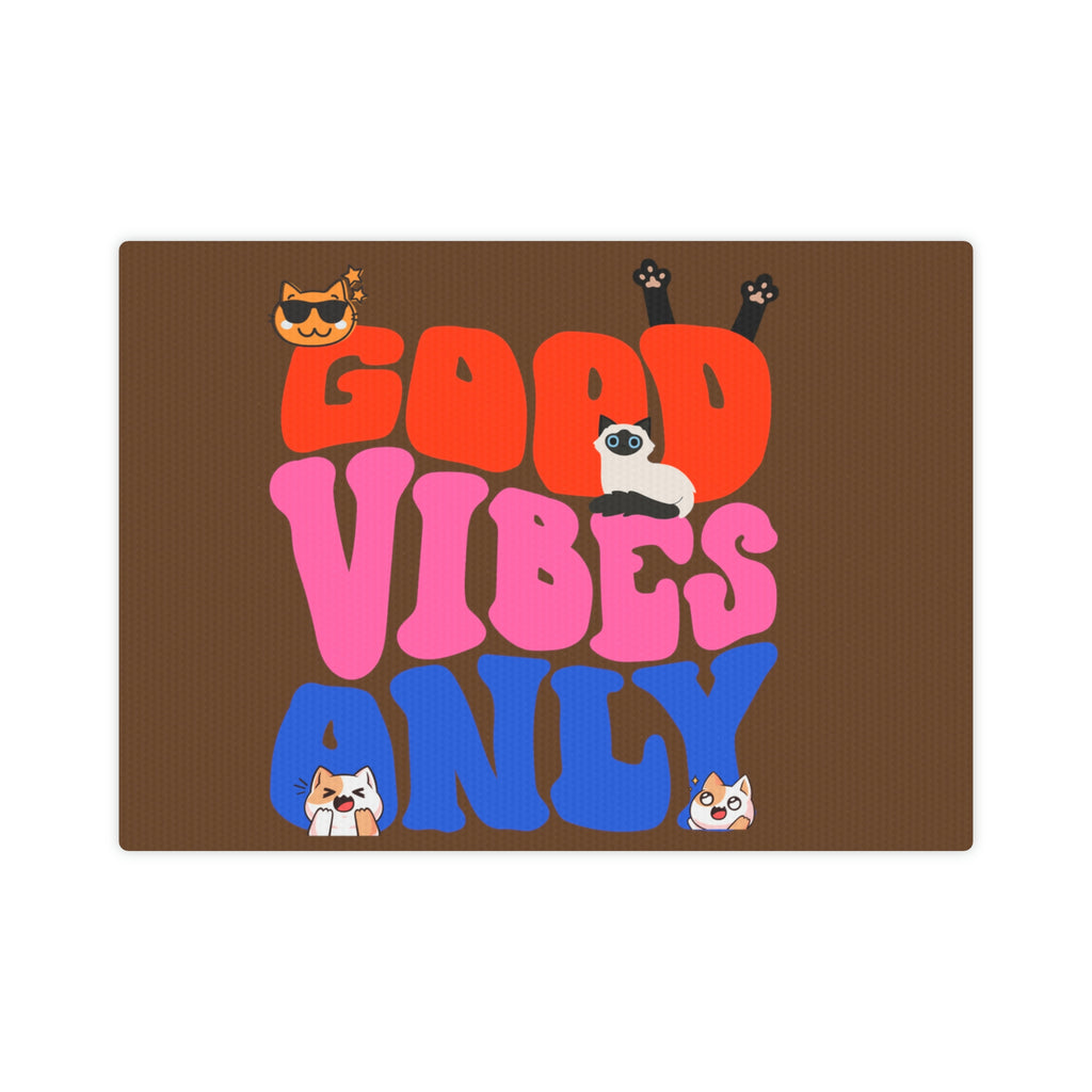 Good Vibes Only Cat POD Canvas Photo Tile