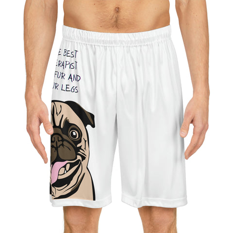 Pug Therapist POD Basketball Shorts (AOP)