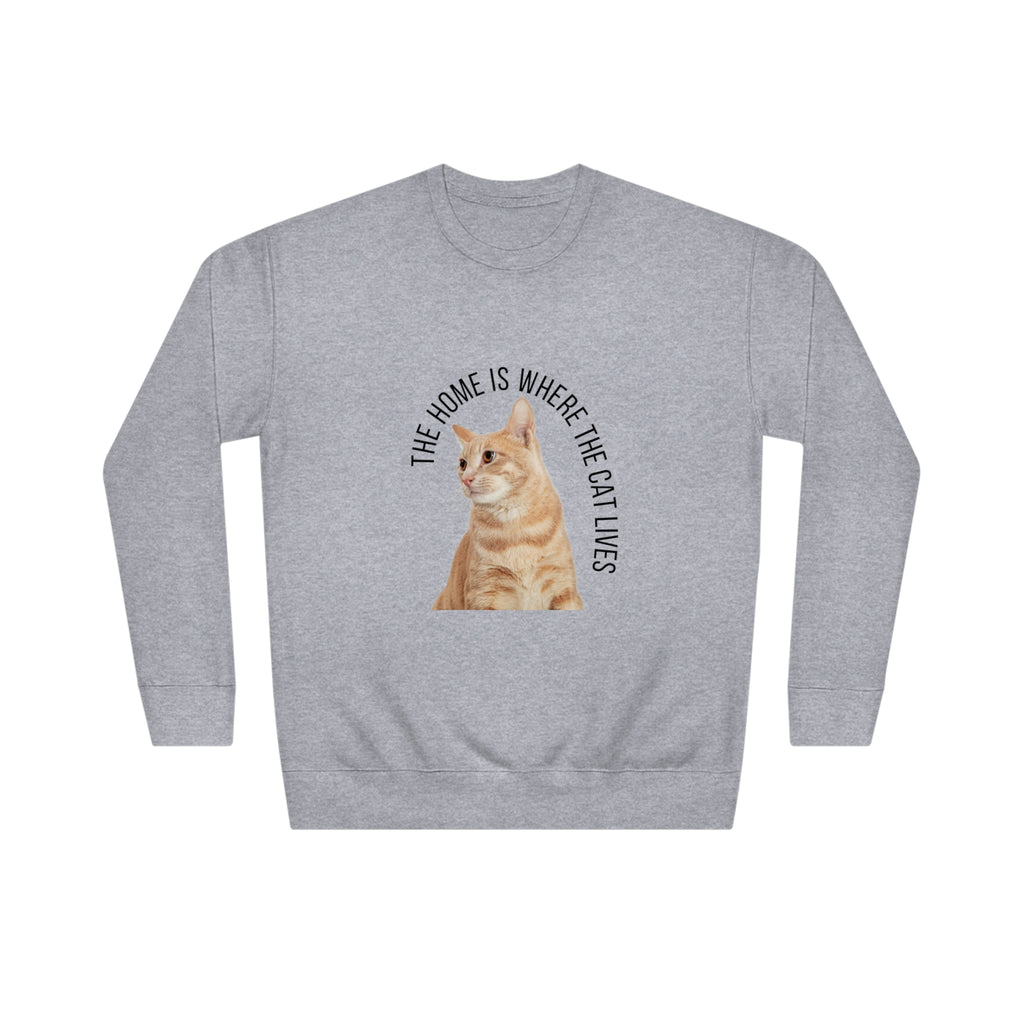 The Home Is Where The Cat Lives POD Unisex Crew Sweatshirt