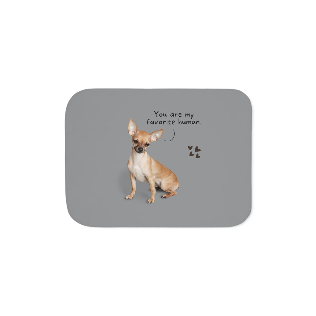 You are My Favorite Human Dog Chihuahua POD Sherpa Blanket, Two Colors