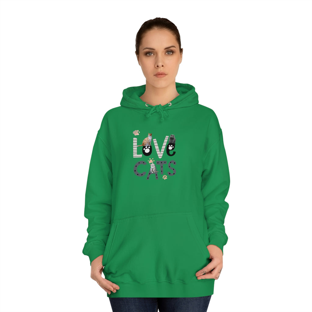 LOVE CATS POD Unisex College Hoodie