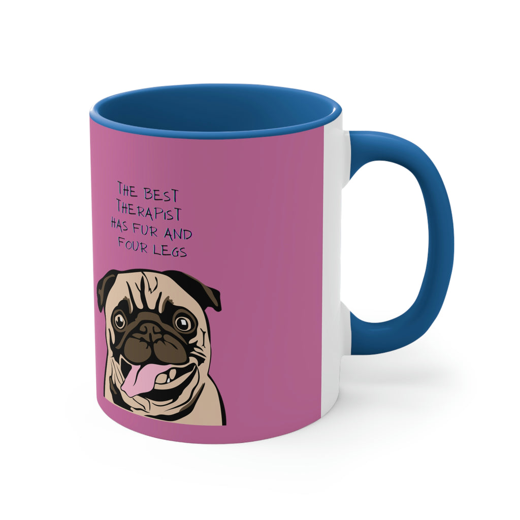 Pug Therapist POD Accent Coffee Mug, 11oz