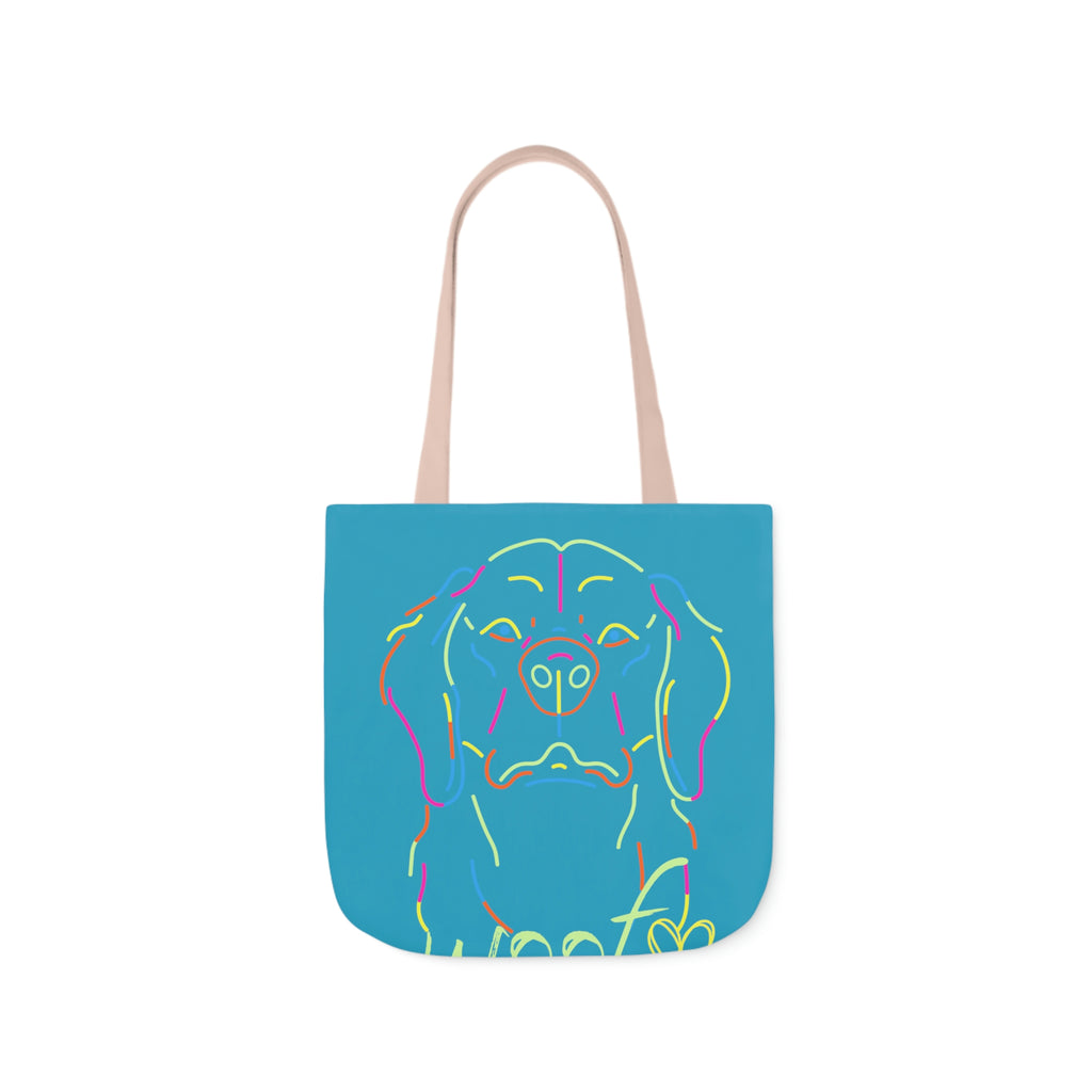 Neon Dog POD Polyester Canvas Tote Bag (AOP)