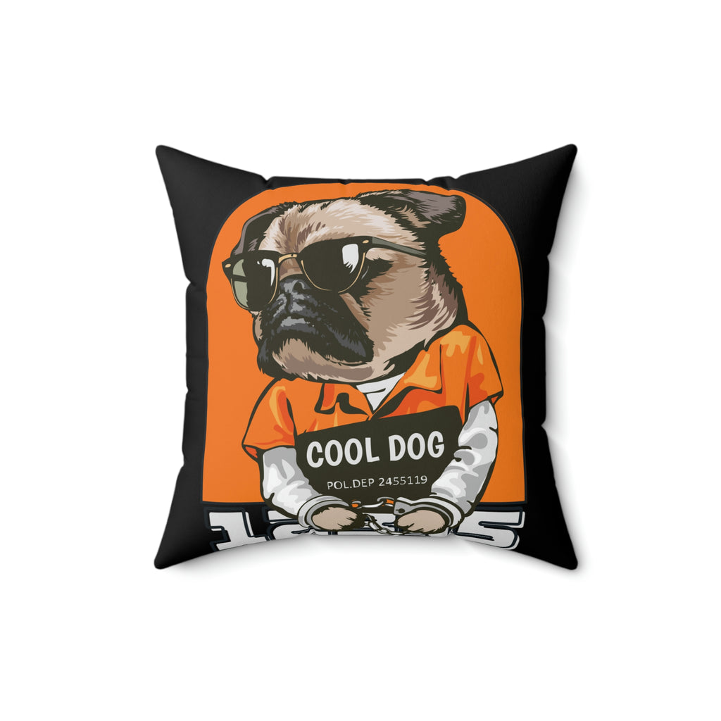 Cool Dog Spun Polyester Square Pillow POD