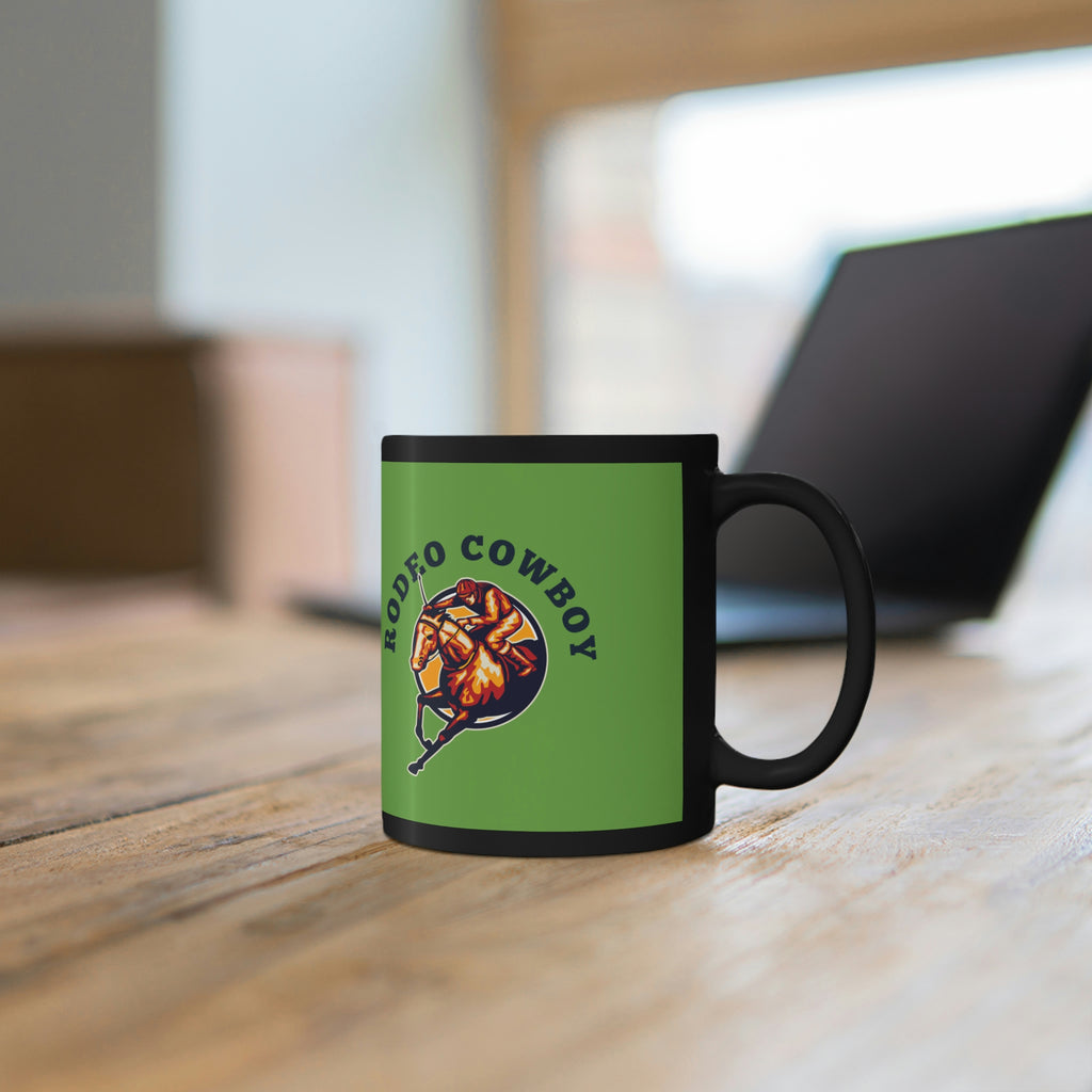 Rodeo Cowboy Horse POD 11oz Black Mug
