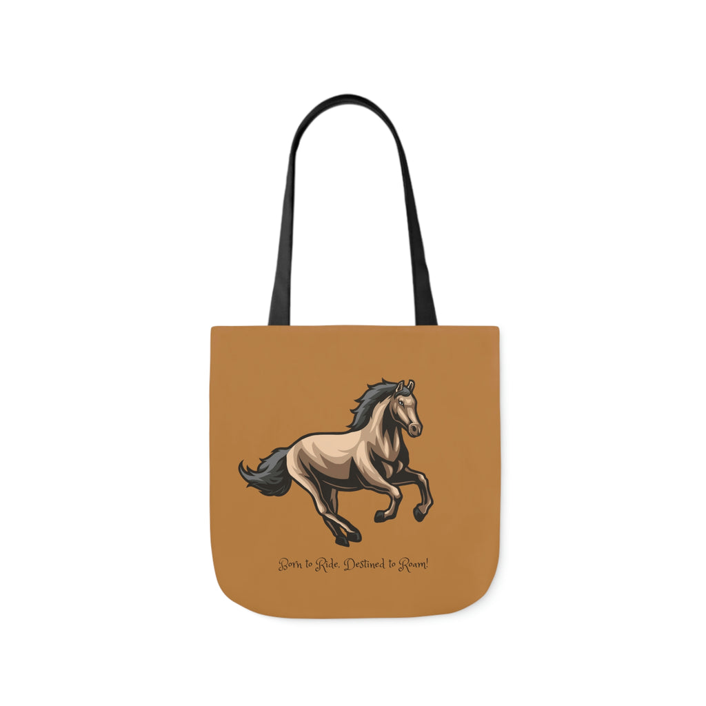 Born to Ride Horse POD Polyester Canvas Tote Bag (AOP)