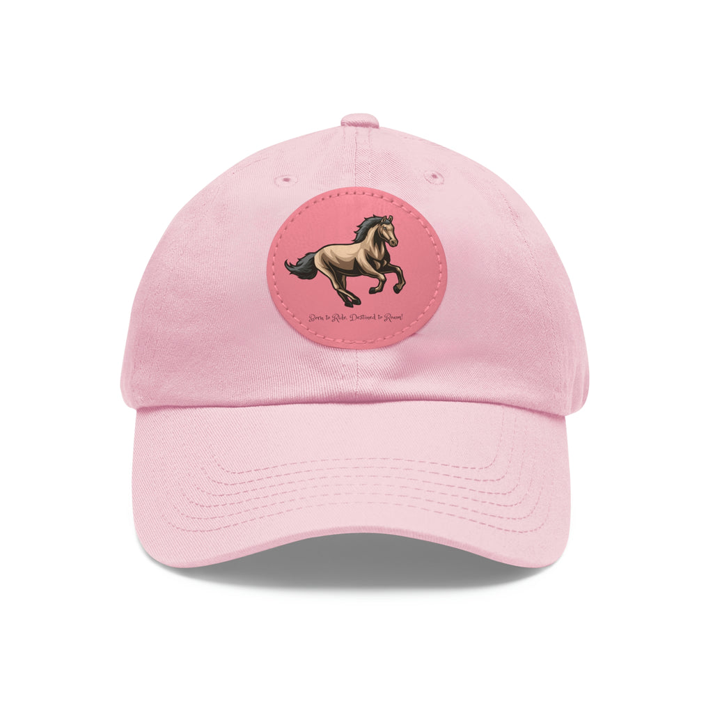 Born to Ride Horse POD Dad Hat with Leather Patch (Round)