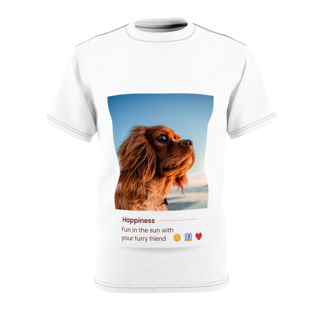 Fun in the sun with your furry friend Dog POD Unisex Cut & Sew Tee (AOP)