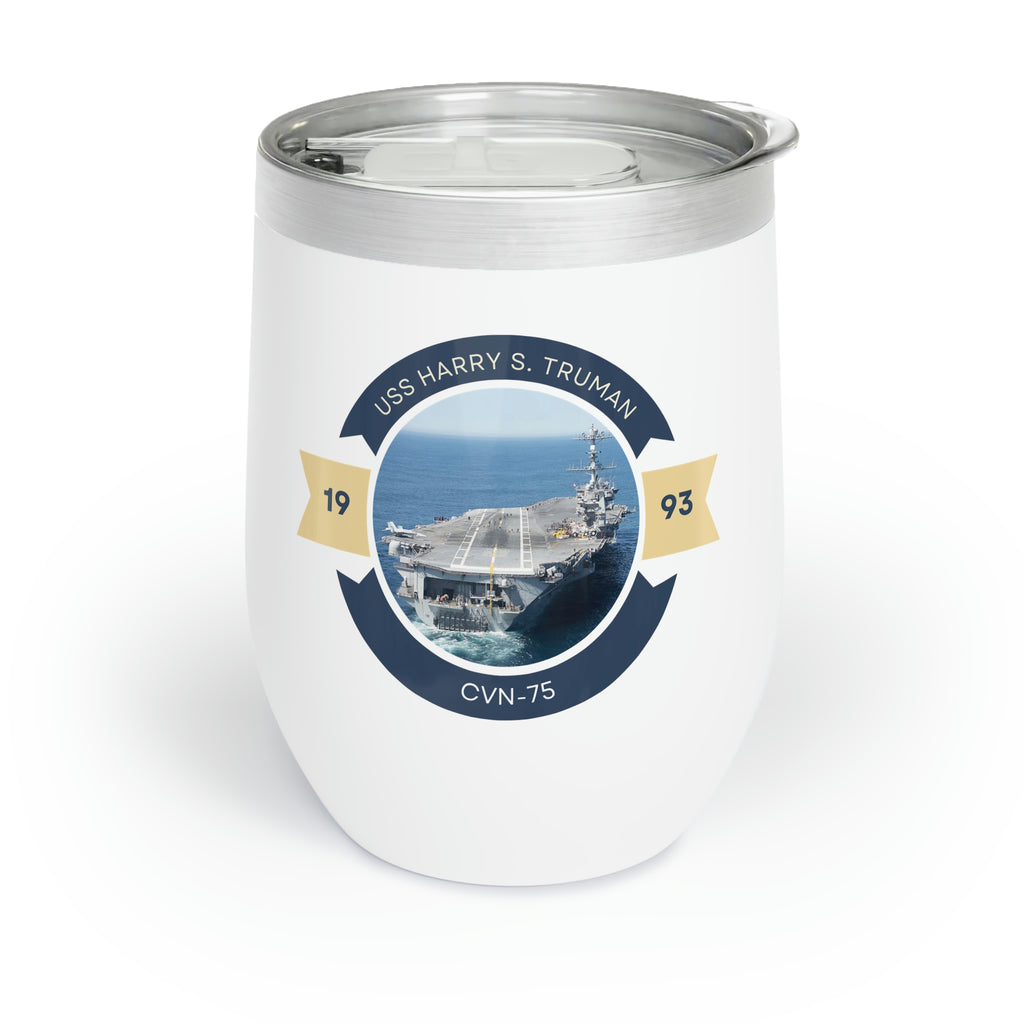 USS Harry S. Truman CVN-75 POD Navy Ship  Chill Wine Tumbler