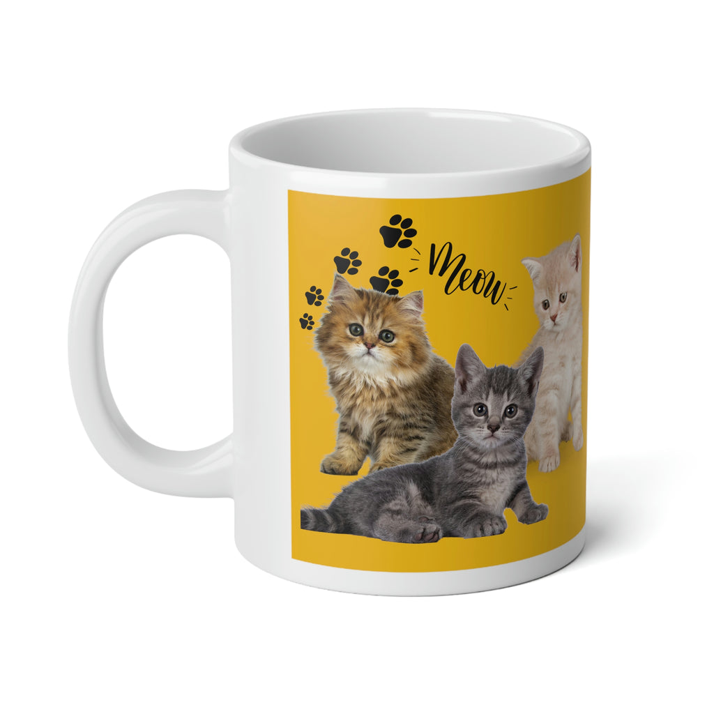 Three Persian Cats Meow POD Cat  Jumbo Mug, 20oz