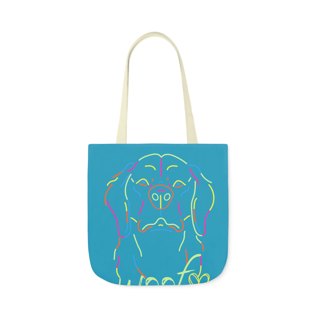 Neon Dog POD Polyester Canvas Tote Bag (AOP)