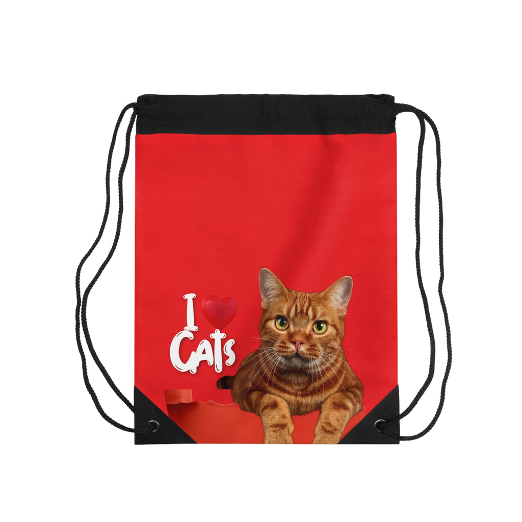 I love Cats POD Cat Drawstring Bag