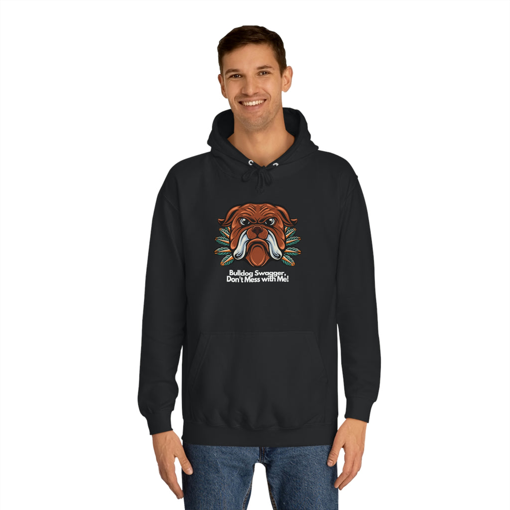 Bulldog Swagger Dog POD Unisex College Hoodie