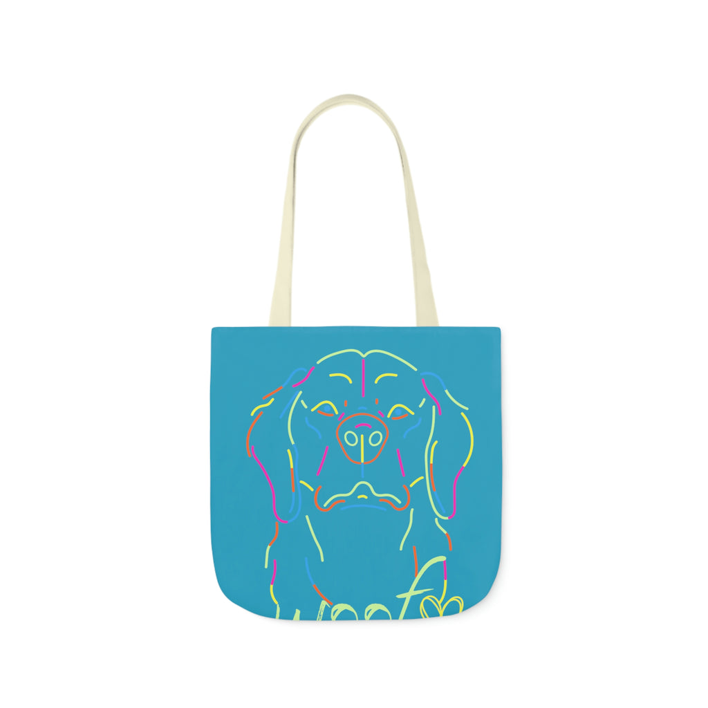 Neon Dog POD Polyester Canvas Tote Bag (AOP)