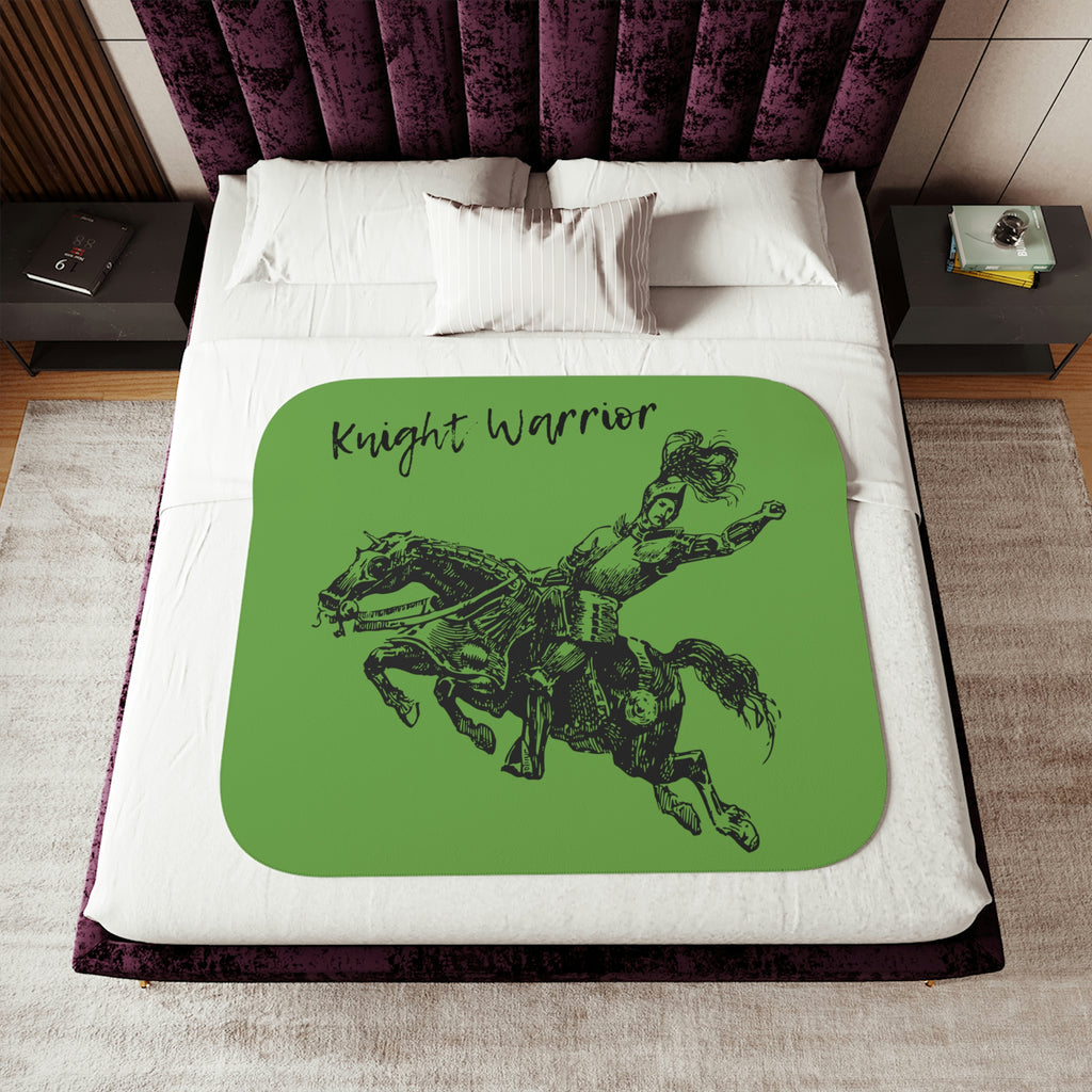 Knight Warrior Horse POD Sherpa Blanket, Two Colors