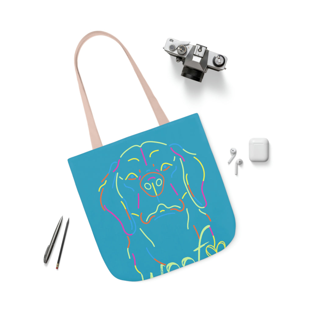 Neon Dog POD Polyester Canvas Tote Bag (AOP)